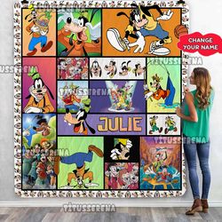 personalized goofy quilt blanket, goofy bedding set goofy themed quilt birthday gifts  goofy christmas gift for kids-3.j