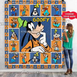 personalized goofy quilt blanket, goofy bedding set goofy themed quilt birthday gifts  goofy christmas gift for kids-4.j