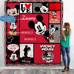 personalized mickey mouse quilt blanket mickey mouse bedding set  mickey mouse birthday gifts  christmas gift for kids.j