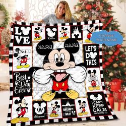 personalized mickey mouse quilt blanket, mickey mouse fleece blanket, mickey mouse birthday gifts, christmas gift for ki