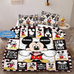 personalized mickey mouse quilt blanket, mickey mouse fleece blanket, mickey mouse birthday gifts, christmas gift for ki