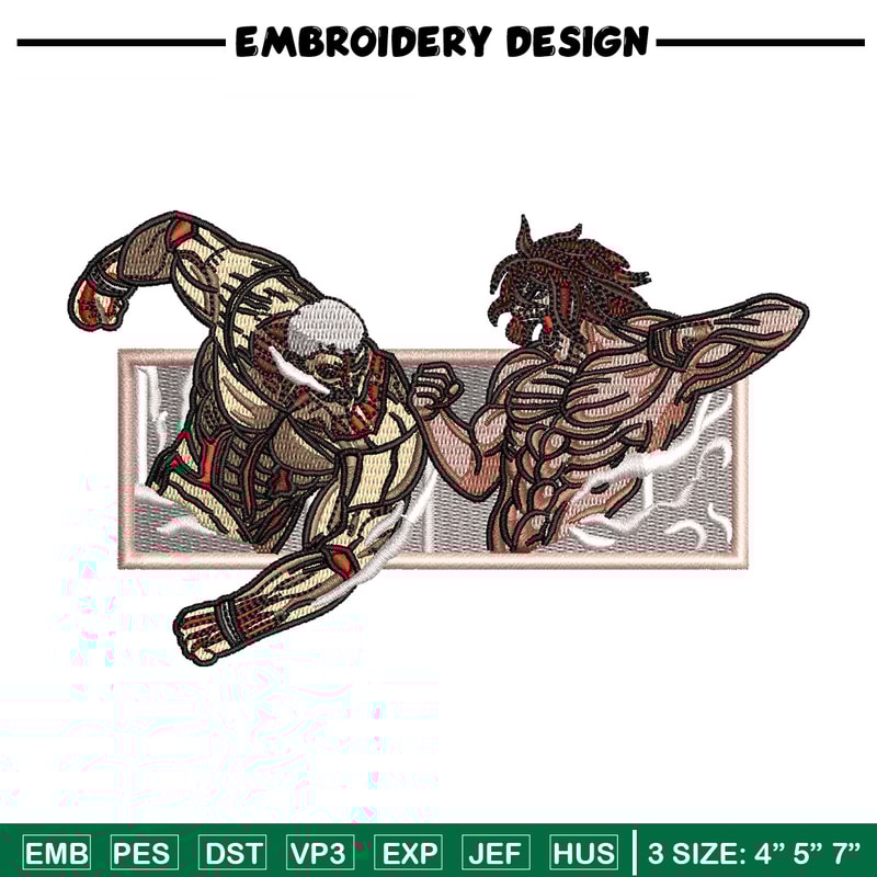 Eren x reiner embroidery design, Aot embroidery, Anime design, Embroidery shirt, Embroidery file, Digital download.zip.jpg