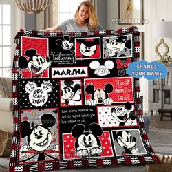 personalized mickey mouse quilt blanket, mickey mouse fleece blanket, mickey mouse birthday gifts, christmas mickey gift