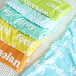 personalized neon lights tone blanket for kids, custom name blanket for kids, custom blanket with name, kids name blanke