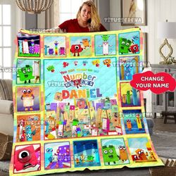 personalized numberblocks quilt blanket  numberblocks bedding set, numberblocks christmas gifts  birthday gifts for kids