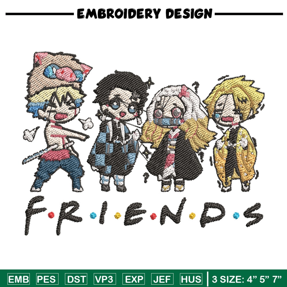 Friends tanjiro embroidery design, Tanjiro embroidery, Embroidery shirt, Embroidery file, Anime design, Digital download.jpg