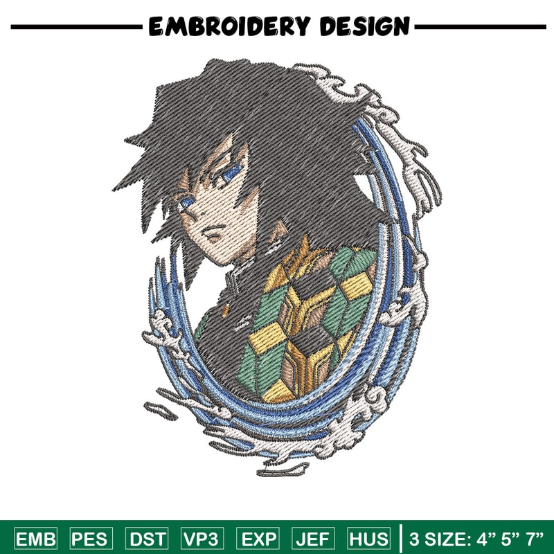Giyu circle embroidery design, Giyu embroidery, Embroidery shirt, Embroidery file, Anime design, Digital download.jpg
