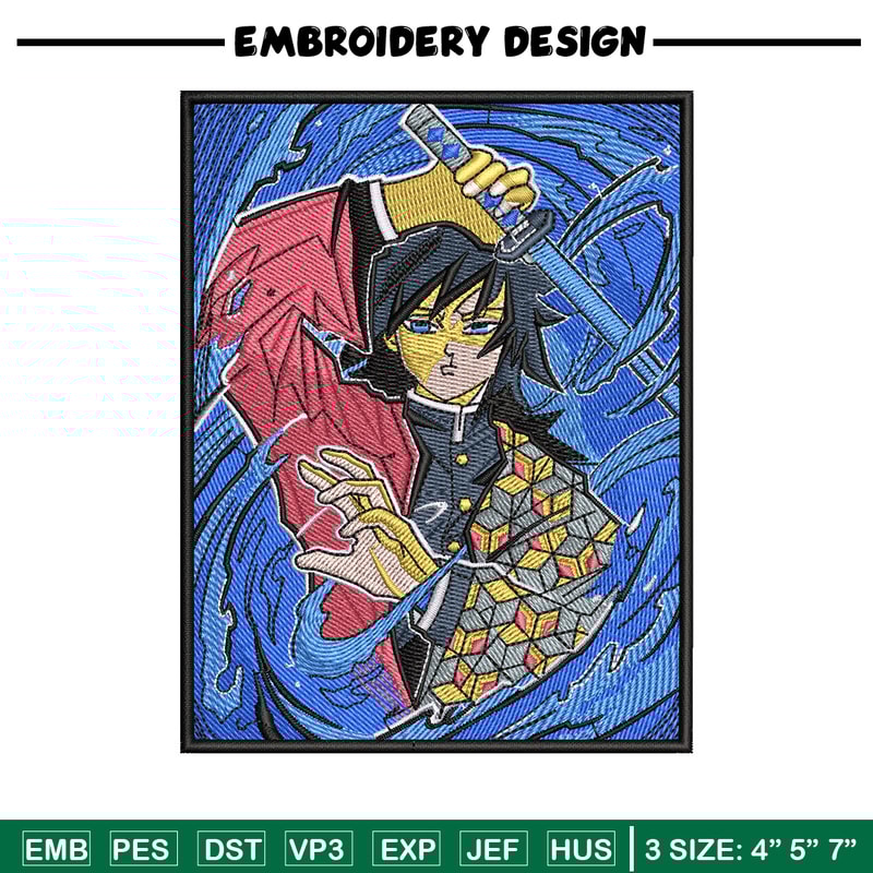 Giyu poster embroidery design, Giyu embroidery, Anime design, Embroidery shirt, Embroidery file, Digital download.jpg