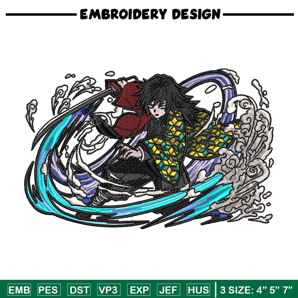 Giyu water embroidery design, Demon slayer embroidery, Anime design, Embroidery shirt, Embroidery file, Digital download.jpg