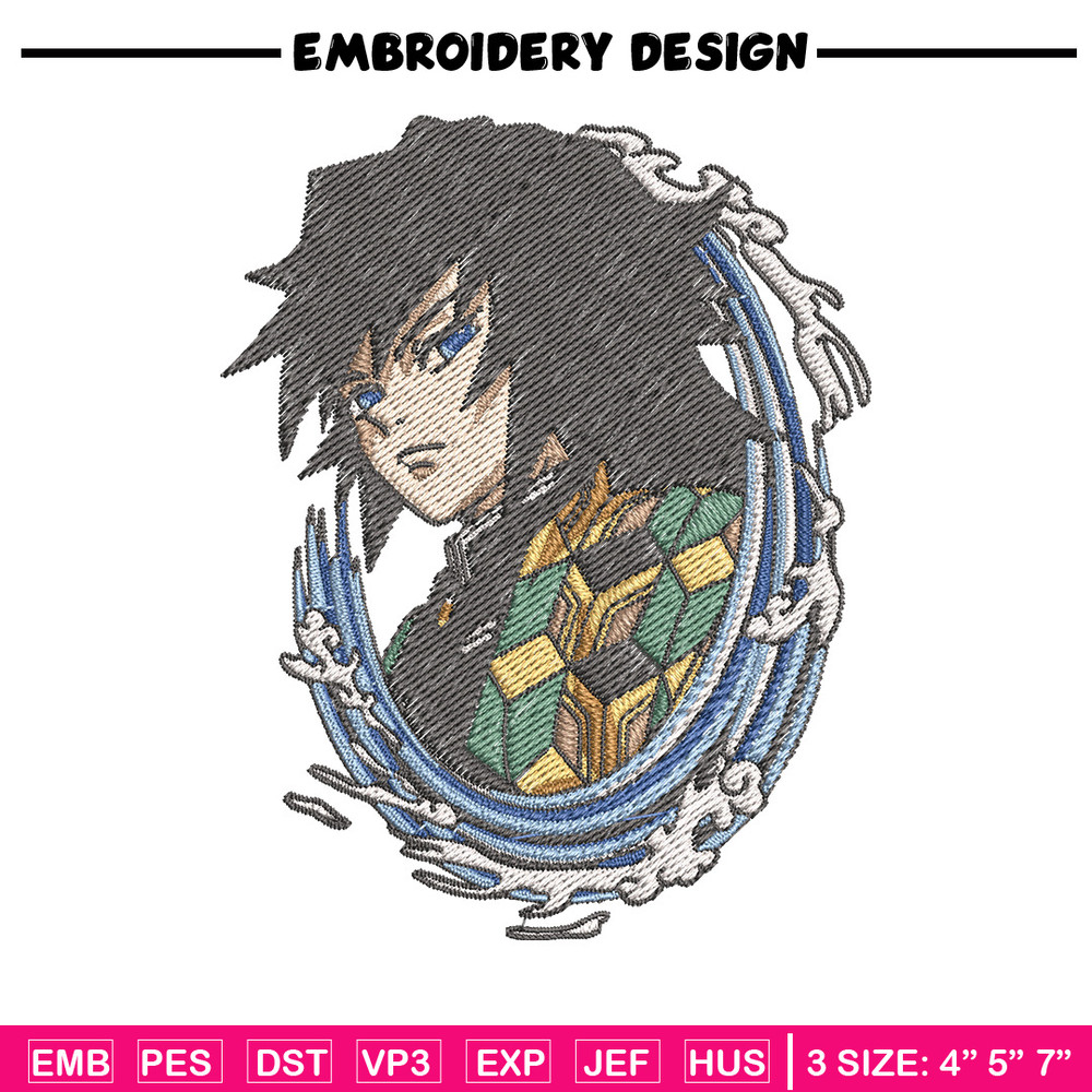 Giyu circle embroidery design, Giyu embroidery, Embroidery shirt, Embroidery file, Anime design, Digital download.jpg
