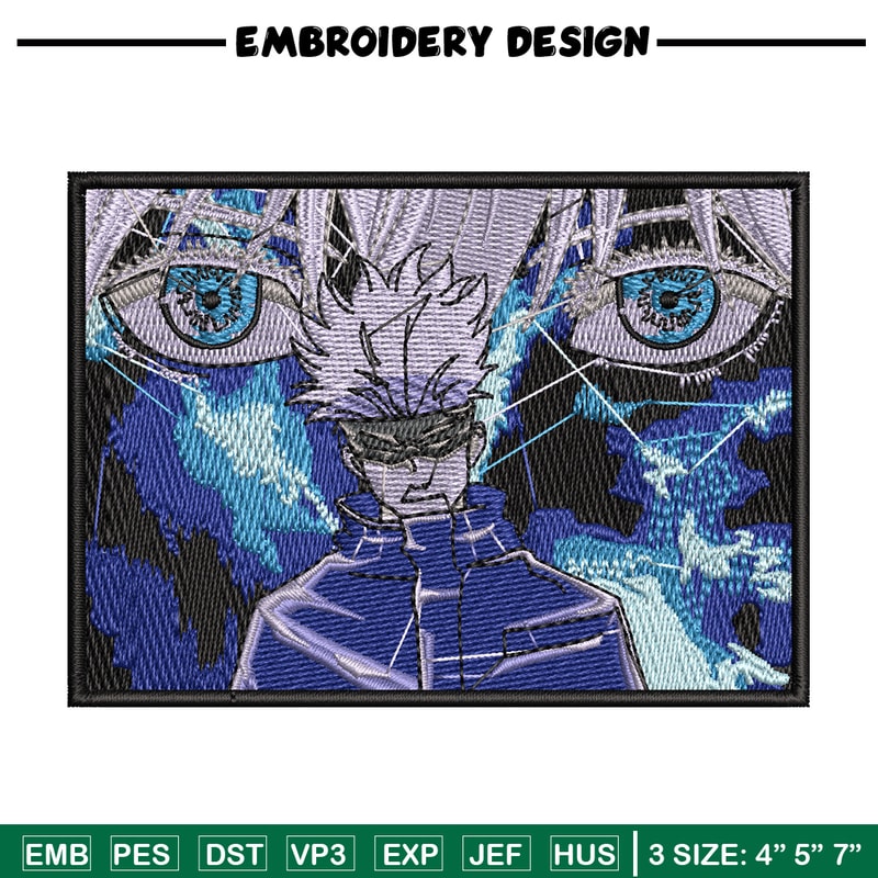 Gojo eyes box embroidery design, Jujutsu embroidery, Anime design, Embroidery shirt, Embroidery file, Digital download.jpg
