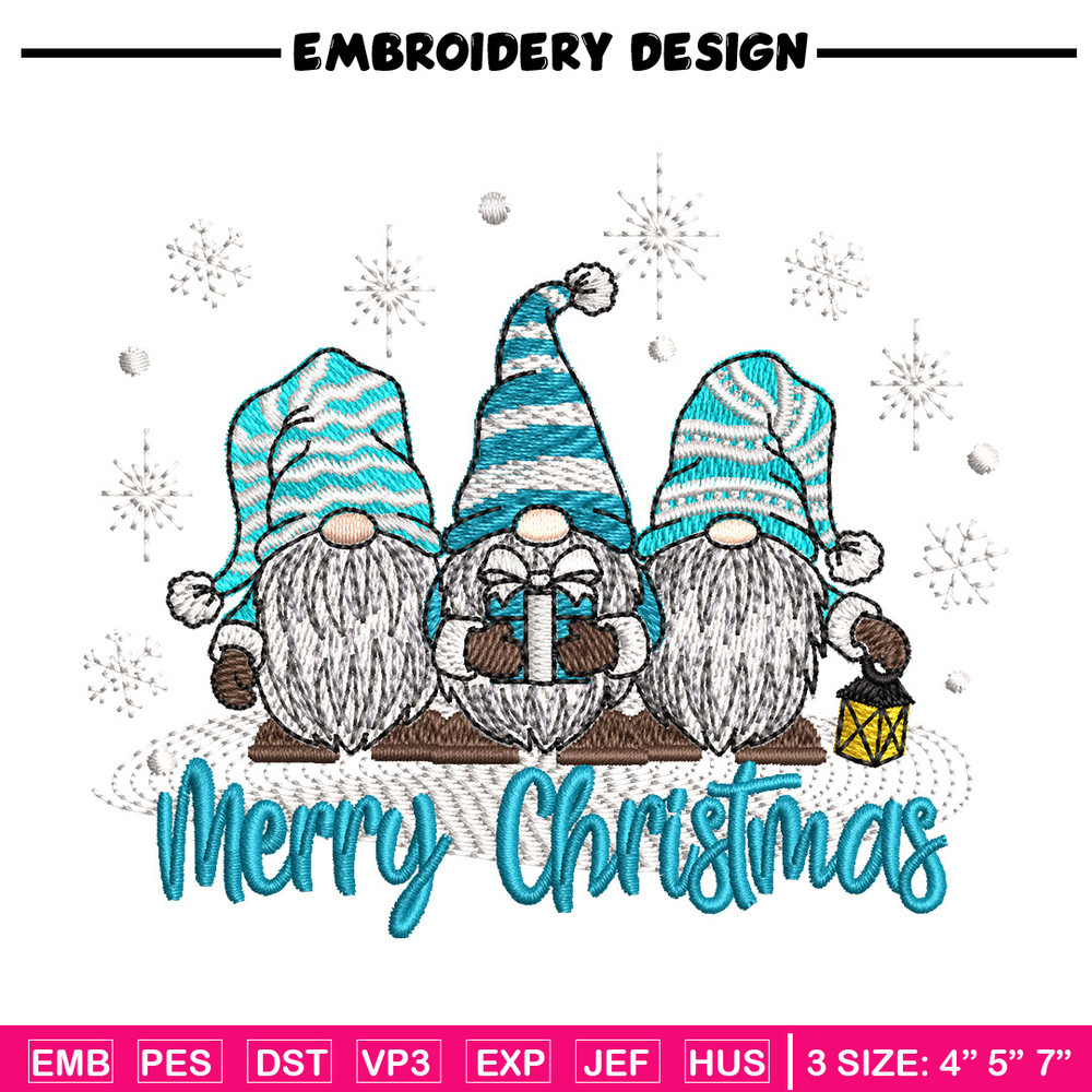 Gnomes embroidery design, Chrismas embroidery, Embroidery shirt, Embroidery file, Anime design, Digital download.jpg
