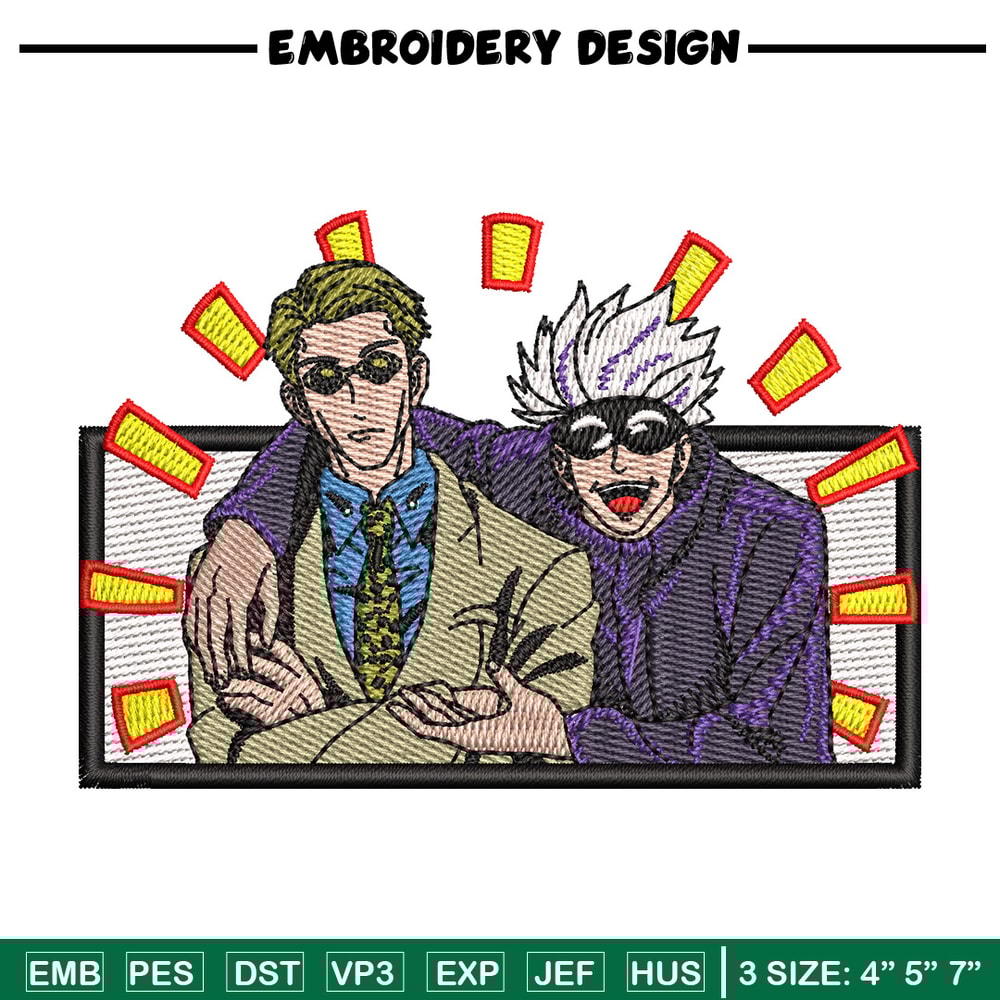 Gojo nanami embroidery design, Jujutsu embroidery, Anime design, Embroidery shirt, Embroidery file, Digital download.jpg