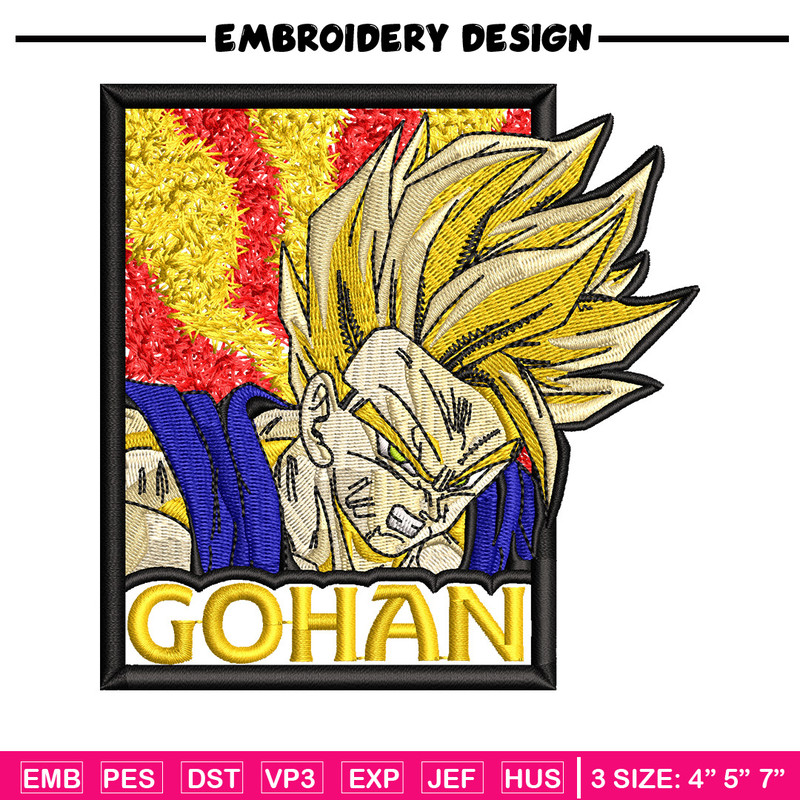 Gohan poster embroidery design, Dragonball embroidery, Anime design, Embroidery shirt, Embroidery file, Digital download.jpg