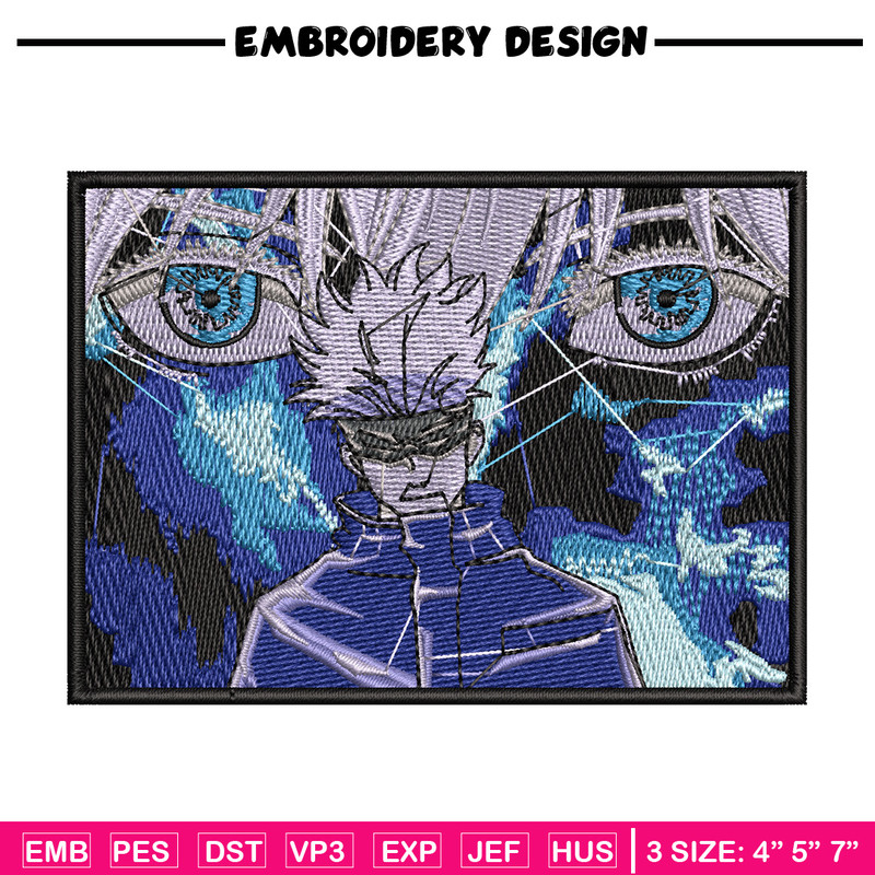 Gojo eyes box embroidery design, Jujutsu embroidery, Anime design, Embroidery shirt, Embroidery file, Digital download.jpg