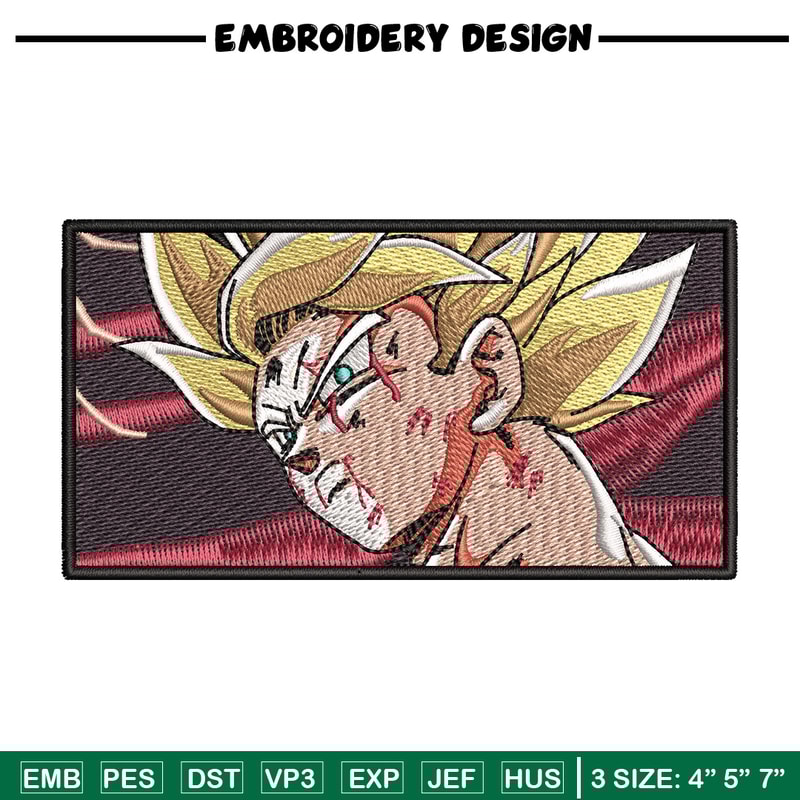 Goku ssj embroidery design, Dragonball embroidery, Anime design, Embroidery shirt, Embroidery file, Digital download.jpg