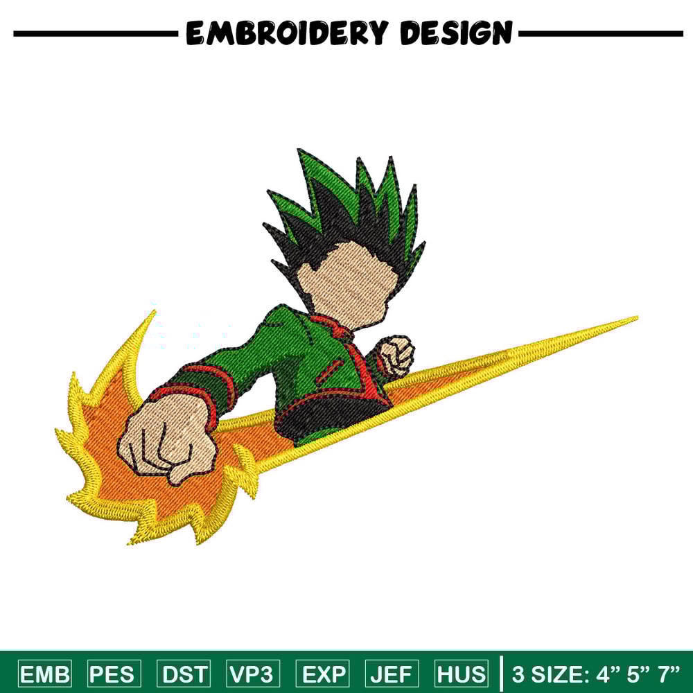 Gon punch nike embroidery design, Hxh embroidery, Anime design, Embroidery shirt, Embroidery file, Digital download.jpg