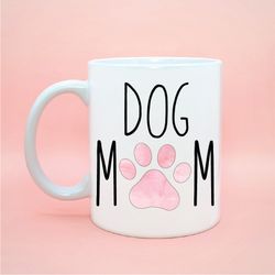 dog mom paw print coffee mug, dog mom birthday gift idea, dog mom mugs, dog mom cup, cute dog mom gifts, pretty dog mom