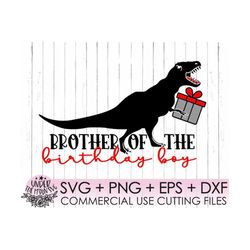 brother of the birthday three rex svg,  birthday svg, dinosaur birthday svg, dxf, eps,third birthday cut files, t-rex sh