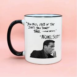 michael scott you miss 100 of the shots you don't take coffee mug, the office tv inspired the office fan gift, michael