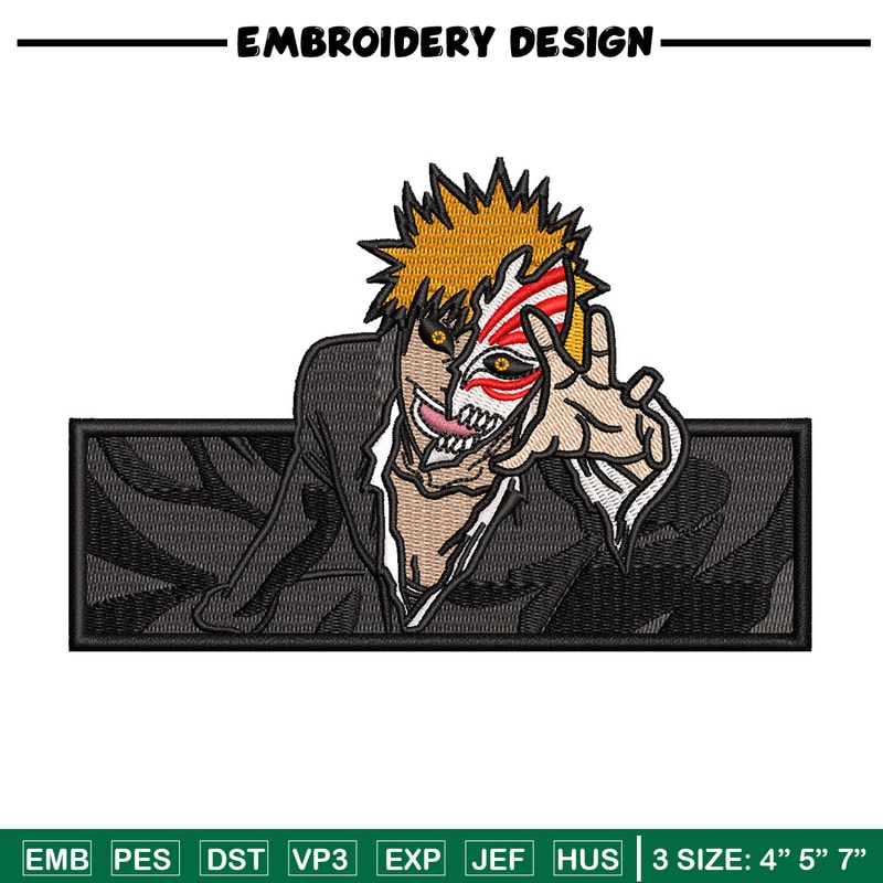 Ichigo box embroidery design, Bleach embroidery, Anime design, Embroidery shirt, Embroidery file, Digital download.jpg
