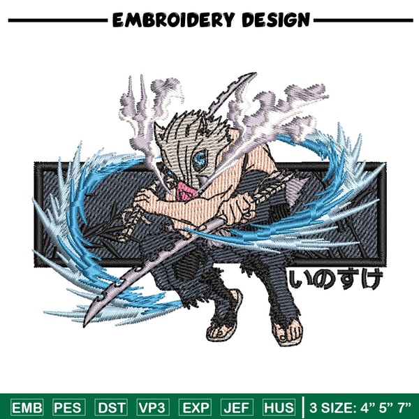 Inosuke Frame Inosuke frame embroidery design, Inosuke embroidery, Anime d | Inspire ...