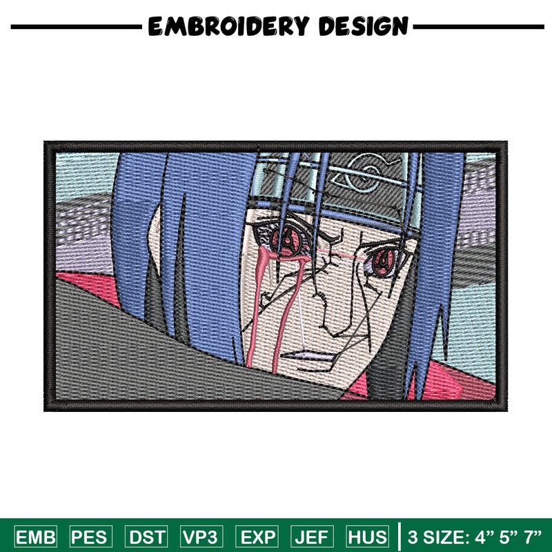 Itachi frame embroidery design, Naruto embroidery, Anime design, Embroidery shirt, Embroidery file, Digital download.jpg