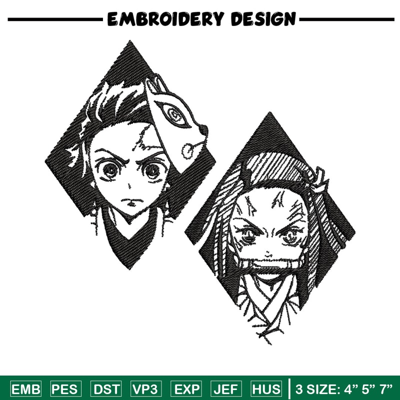 Kamado family embroidery design, Tanjiro embroidery, Anime design, Embroidery shirt, Embroidery file,Digital download.jpg