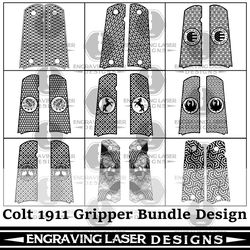 engraving laser designs colt 1911 gripper bundel design