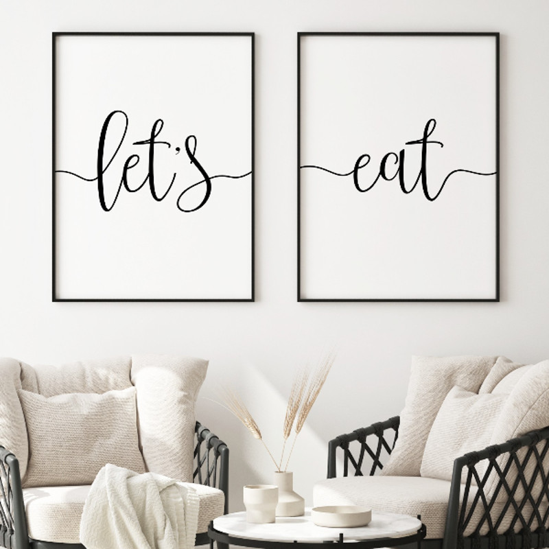 let-s-eat-print-dining-room-wall-art-kitchen-prints-set-inspire-uplift for Free Printable Kitchen Signs Printable Let's Eat Print, Dining Room Wall Art, Kitchen Prints Set | Inspire Uplift for Free Printable Kitchen Signs Printable