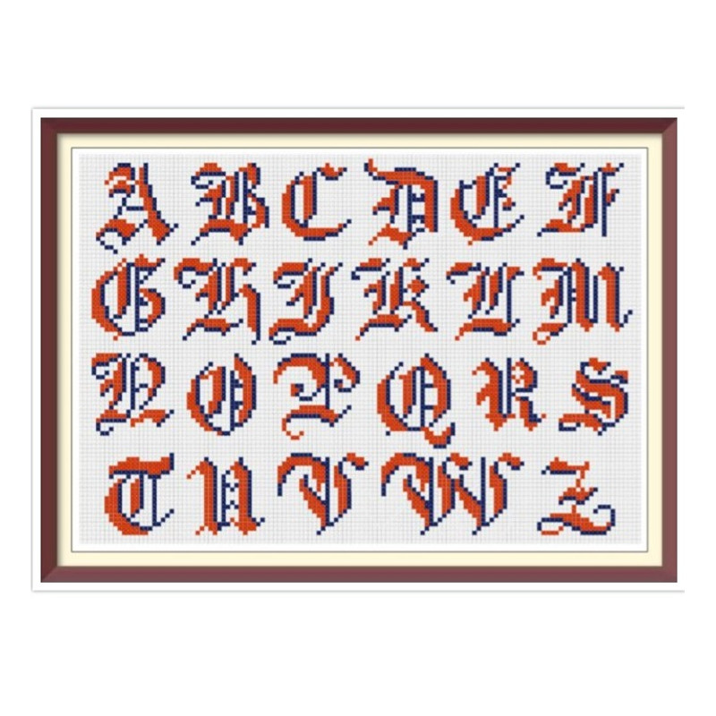Alphabet - Cross Stitch Pattern - Antique Sampler - PDF Counted Vintage Pattern - Reproduction of 19th century.jpg