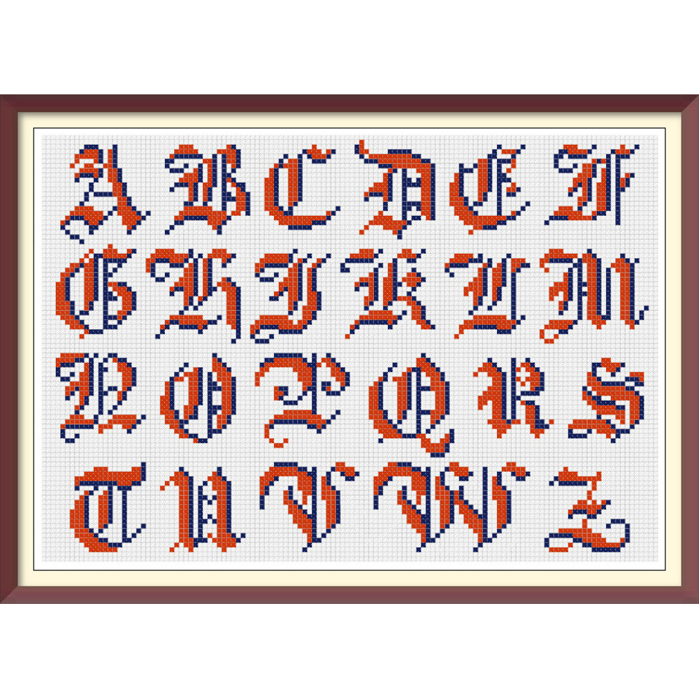 Alphabet - Cross Stitch Pattern - Antique Sampler - PDF Counted Vintage Pattern - Reproduction of 19th century (2).jpg