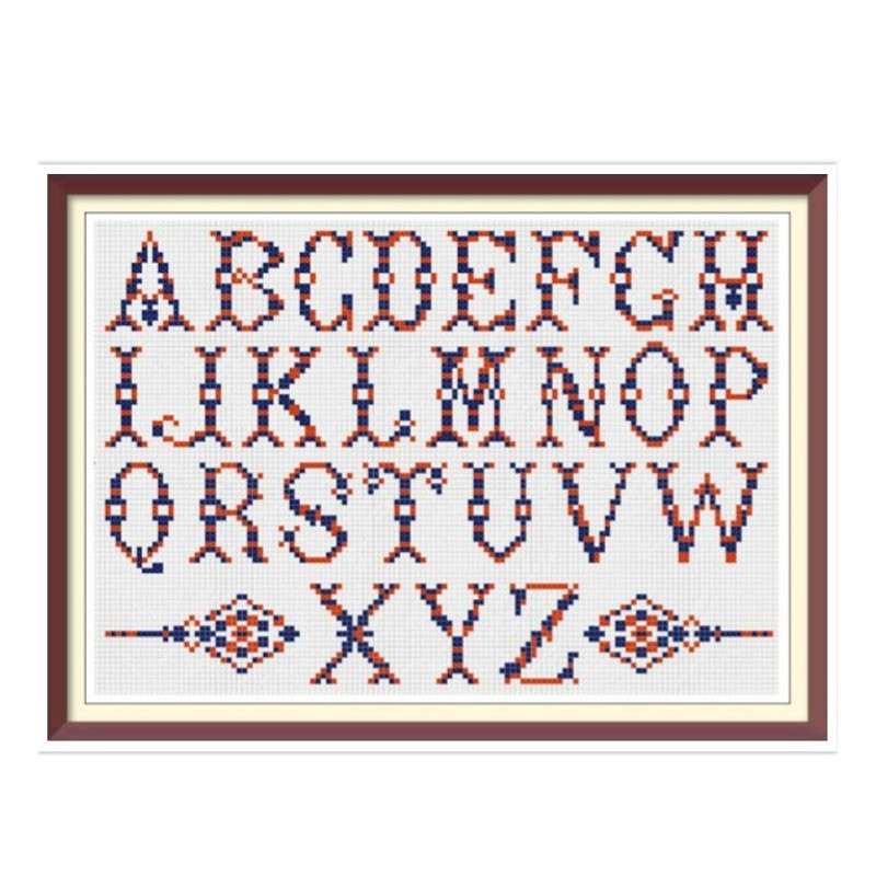 Alphabet - Cross Stitch Pattern - Antique Sampler - PDF Counted Vintage Pattern - Reproduction of 19th century.jpg