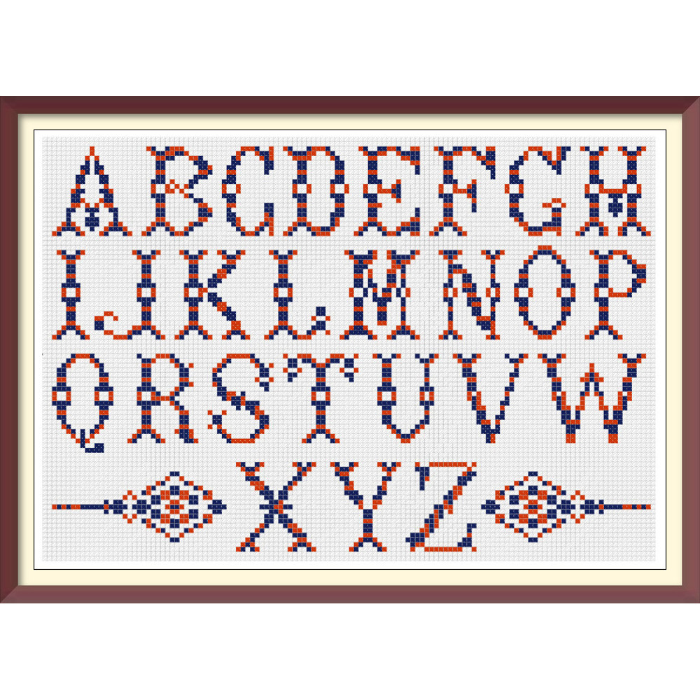 Alphabet - Cross Stitch Pattern - Antique Sampler - PDF Counted Vintage Pattern - Reproduction of 19th century (2).jpg