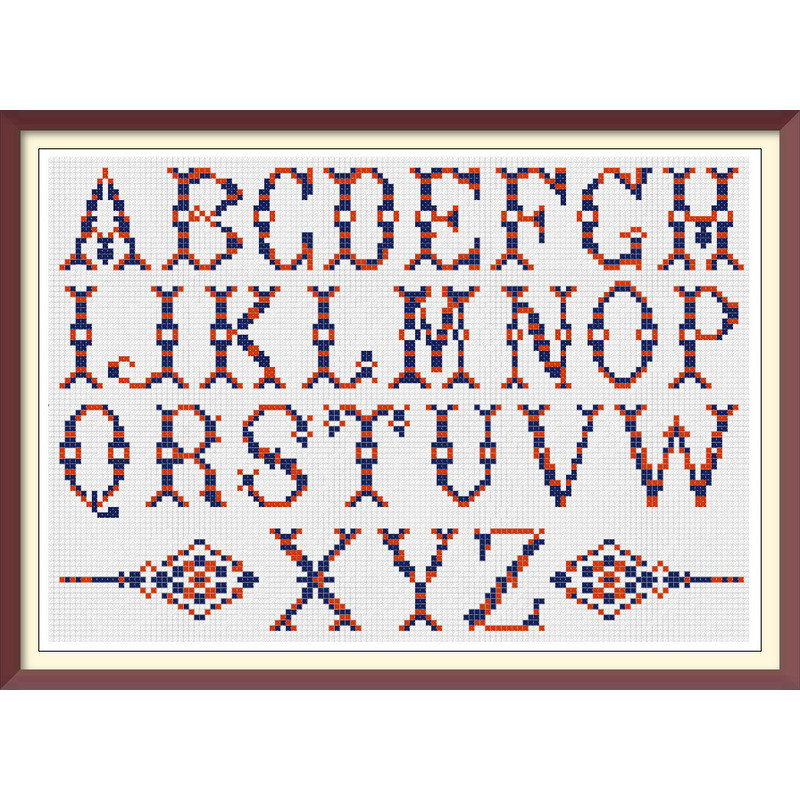 Alphabet - Cross Stitch Pattern - Antique Sampler - PDF Counted Vintage Pattern - Reproduction of 19th century (2).jpg