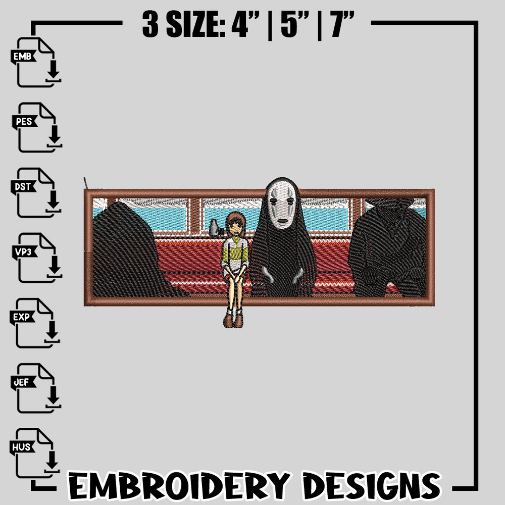 Spirited Away Train embroidery design