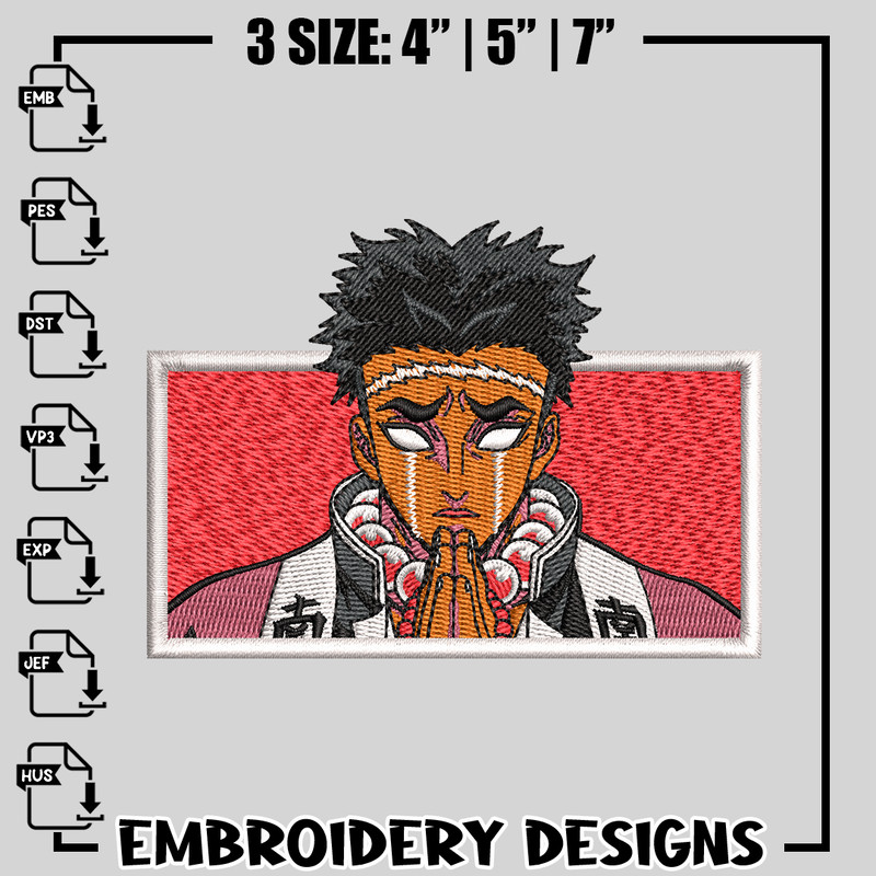 Stone Hashira embroidery design