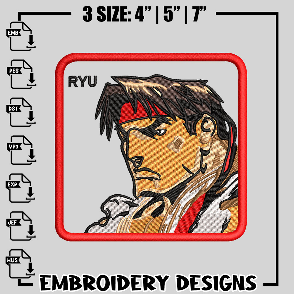 Street Fighter Morale Patch embroidery design
