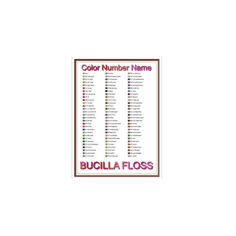 Bucilla Thread List by Color, Number, Name - Cross Stitch Chart - Bucilla Thread Charts - Inventory - Organizing - A4 & Letter - PDF.jpg