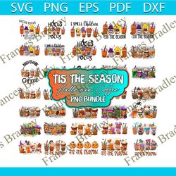 tis the season halloween coffee png bundle download