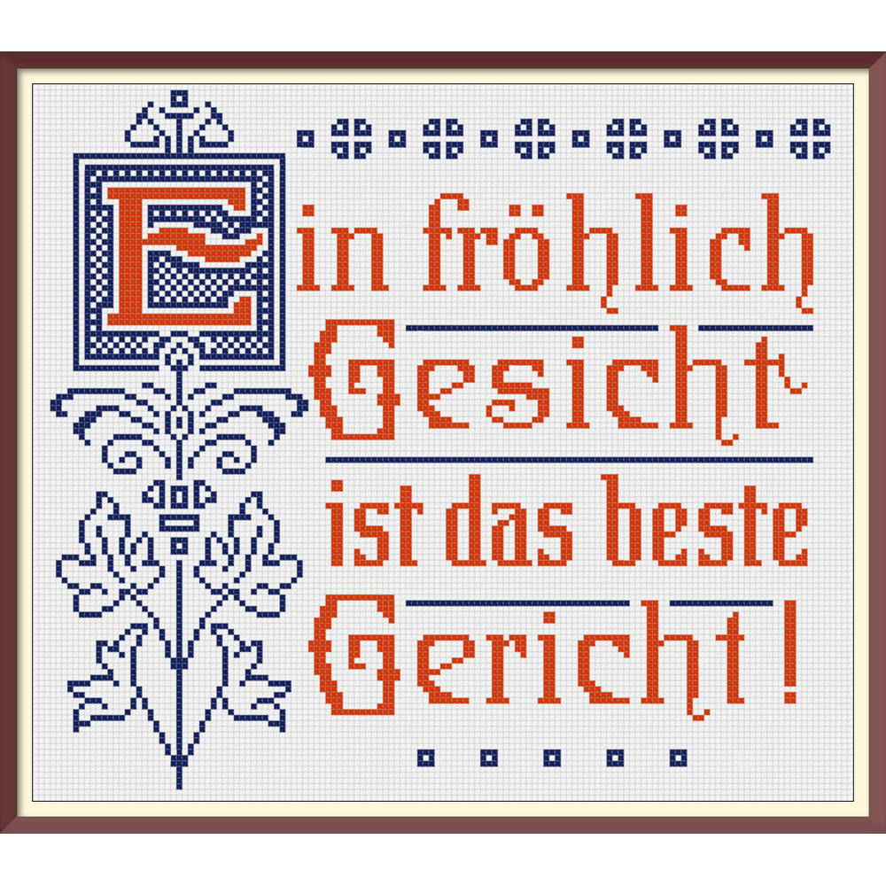 Slogan. Cross Stitch Pattern. Traditional German Maxims. Vintage Sampler PDF Counted. German Household Items. Reproduction of 19th century (2).jpg