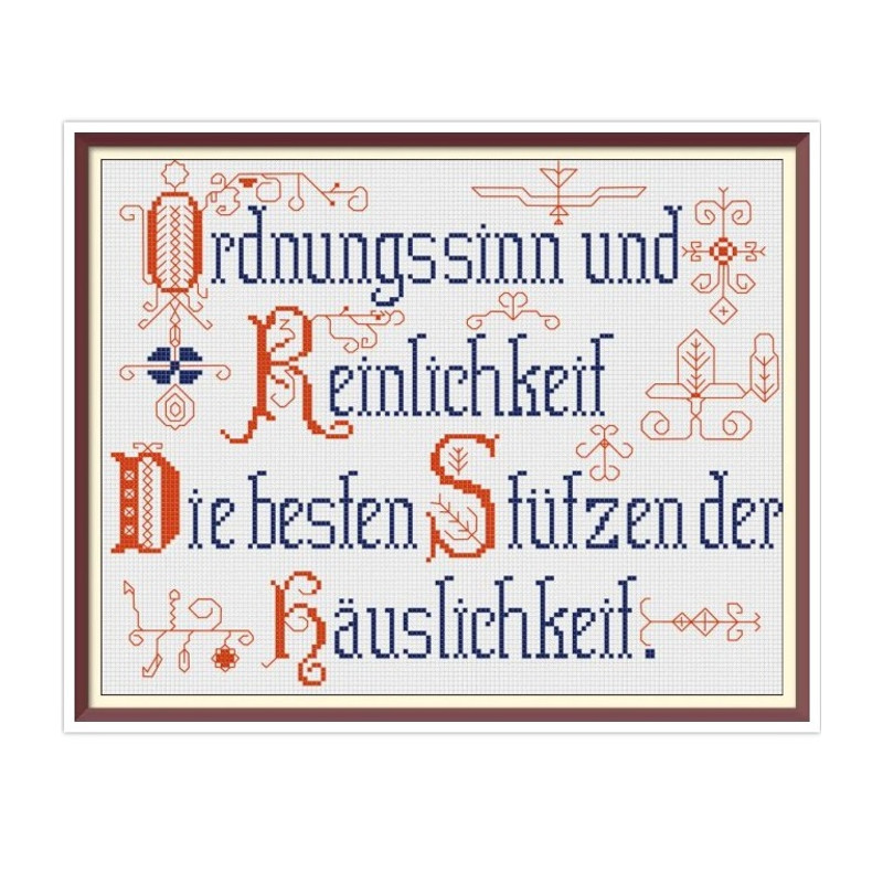 German Household Items - Cross Stitch Pattern - German Household Mottos - Antique Sampler PDF Counted Vintage Pattern.jpg