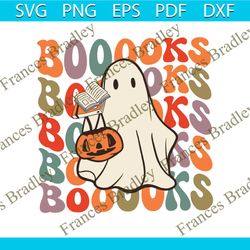 halloween retro ghosts reading books teacher librarian svg