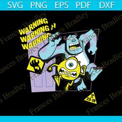 scary monsters inc warning james p sullivan svg digital file