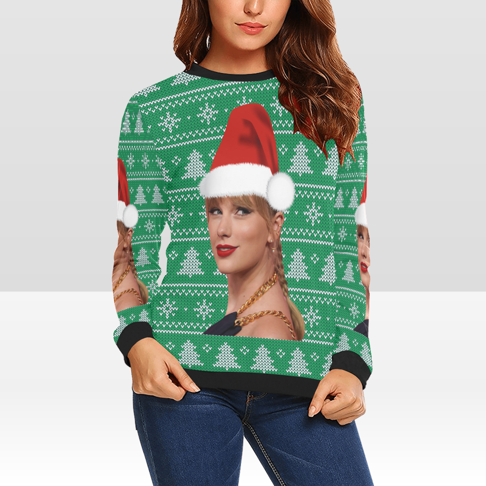 Merry Swiftmas Taylor Swift Eras Tour Ugly Christmas Sweater .png