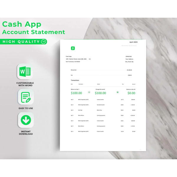 Cash App Bank Statement Template Editable and Customizable Inspire Uplift Cash App Bank Statement Template Editable and Customizable Inspire Uplift