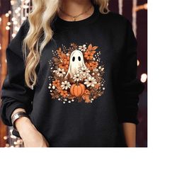 sweatshirt (2019) floral halloween ghost thanksgiving halloween vibes spooky season ghost witch bat vampire boo skeleton