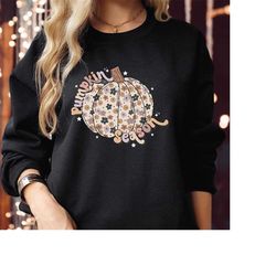 sweatshirt (1954) fall floral pumpkin season , scary horror evil ghost bat skeleton vampire monster halloween spooky vib