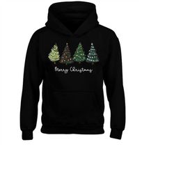 hoodie (mc-5051) light christmas tree hoodies merry xmas reindeer snow santa snowflakes gift costume family holiday gift