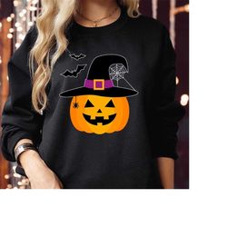 sweatshirt (1942) halloween witch pumpkin hat scary horror evil ghost bat skeleton vampire monster halloween spooky vibe